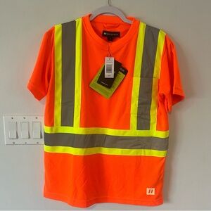 New Forcefield Hi-Vis Orange Short Sleeve Safety Tee Mens Small S Shirt